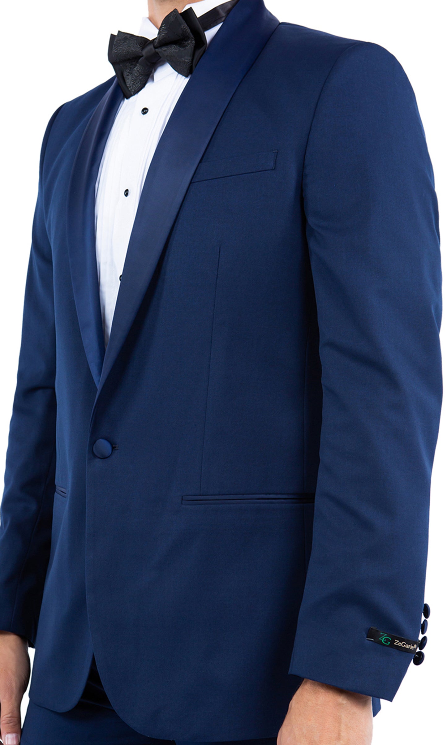 Navy Zegarie Peak Lapel Tuxedo Jacket For Men MJT365-02