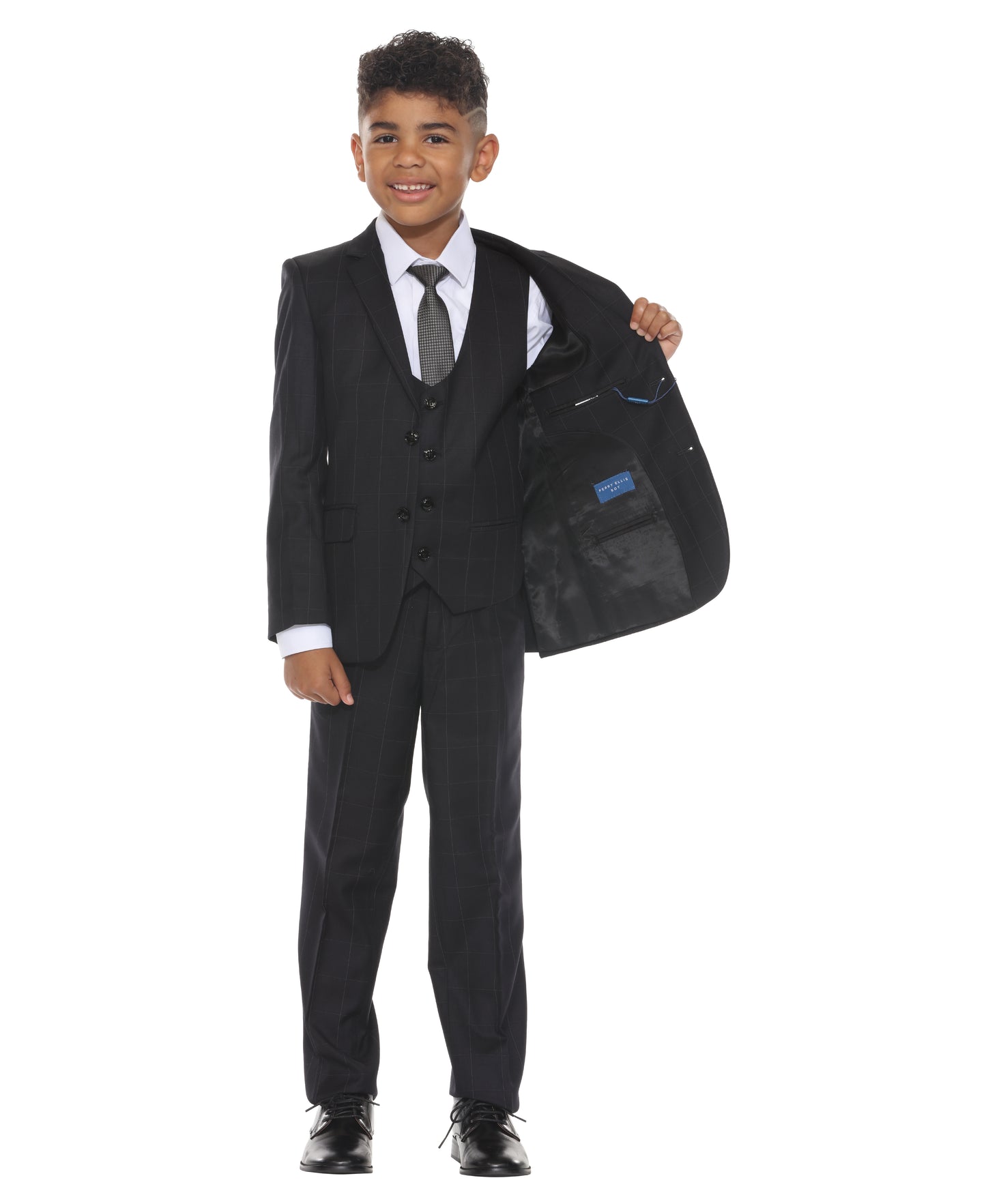 Perry Ellis Boy's 5pc Windowpane Suit
