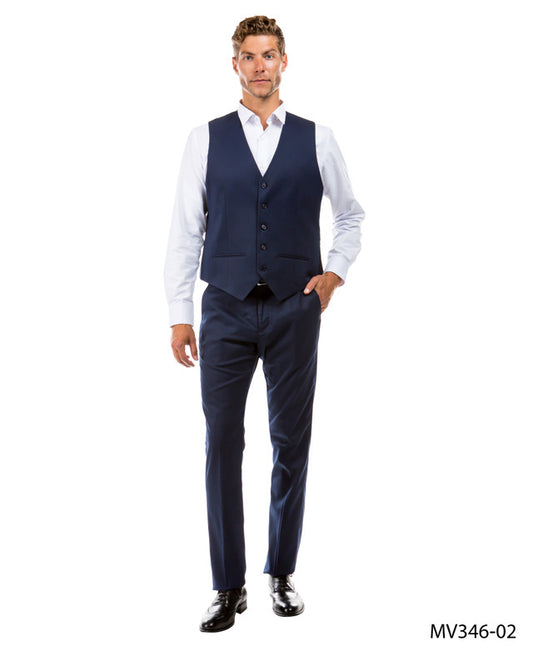 Navy Zegarie Suit Separates Solid Men's Vests For Men MV346-02